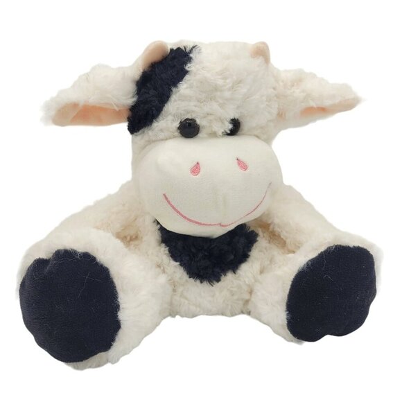 This & That Other - This & That Cow Hand Puppet 10" Black & White Sheepskin Plush Stuffed Toy 3+